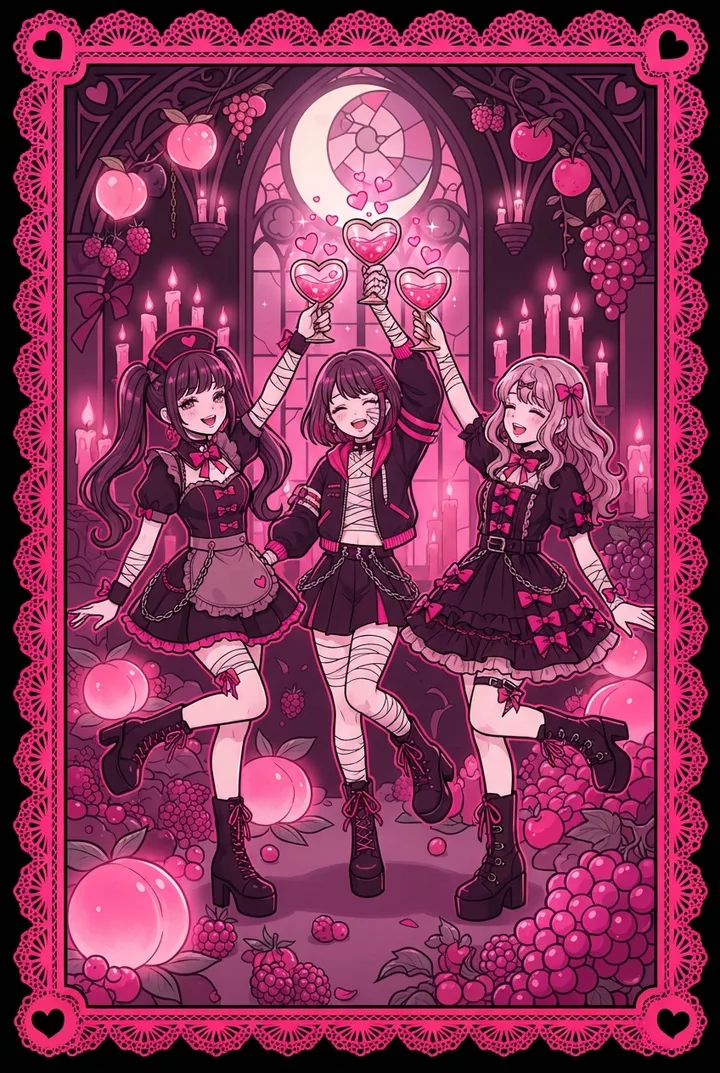 컵 3 Three of Cups 타로 카드