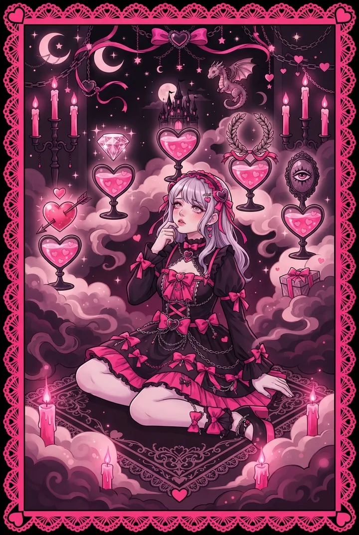 컵 7 Seven of Cups 타로 카드