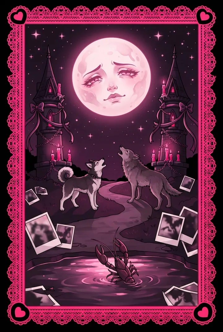 달 The Moon 타로 카드