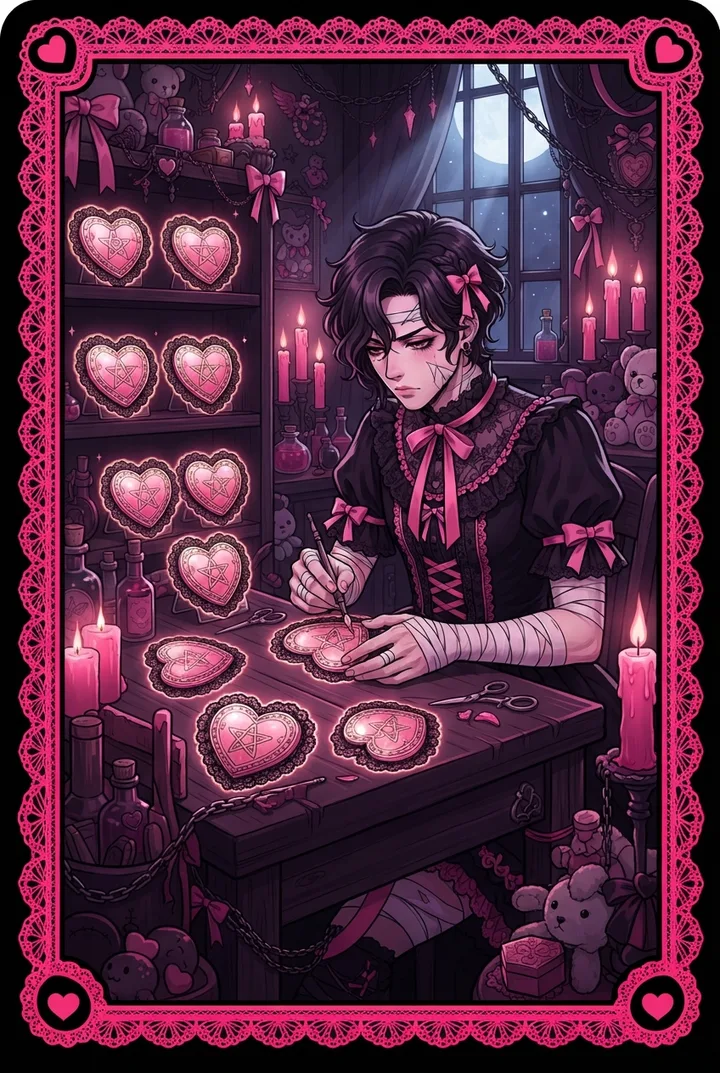 펜타클 8 Eight of Pentacles 타로 카드