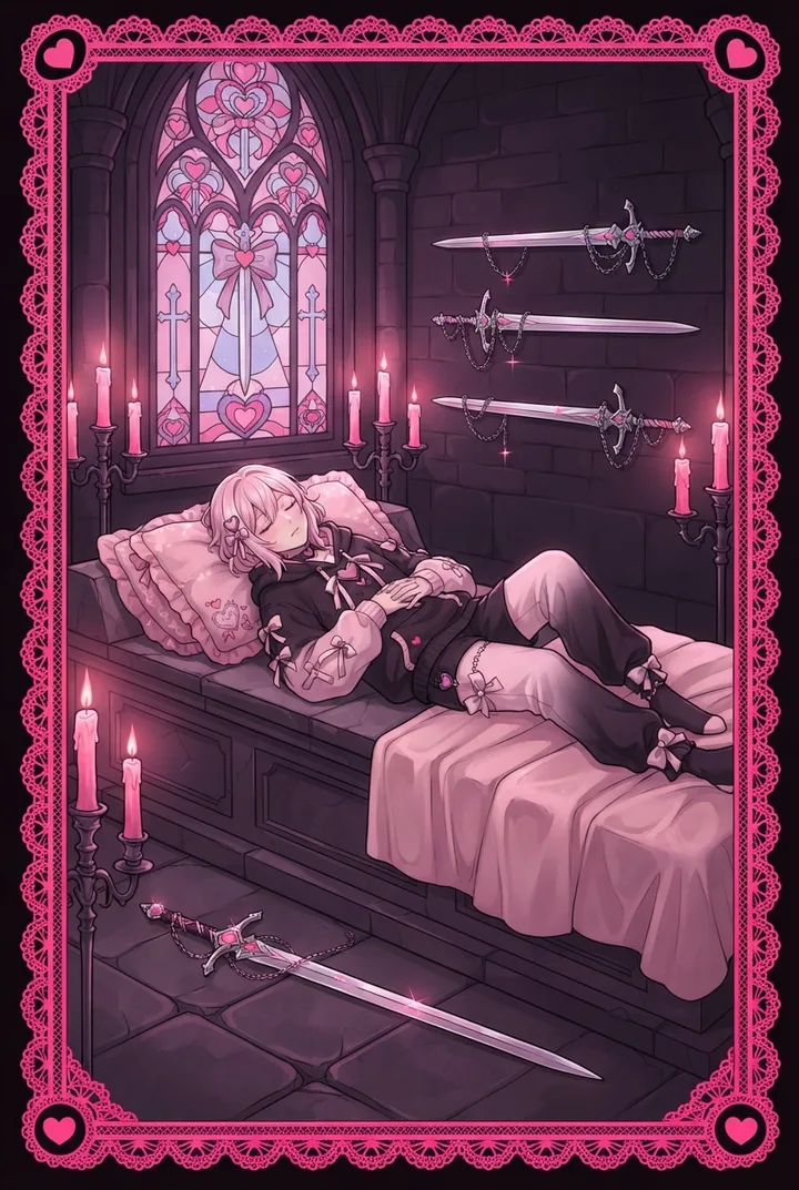 소드 4 Four of Swords 타로 카드