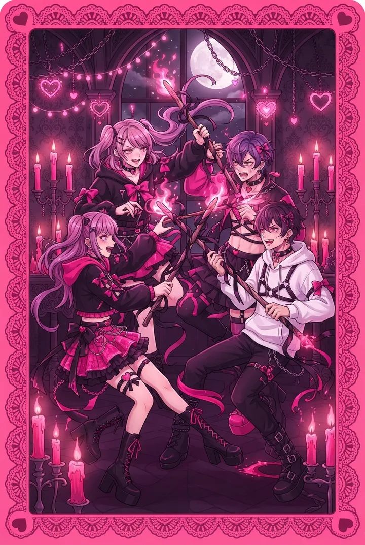 완드 5 Five of Wands 타로 카드