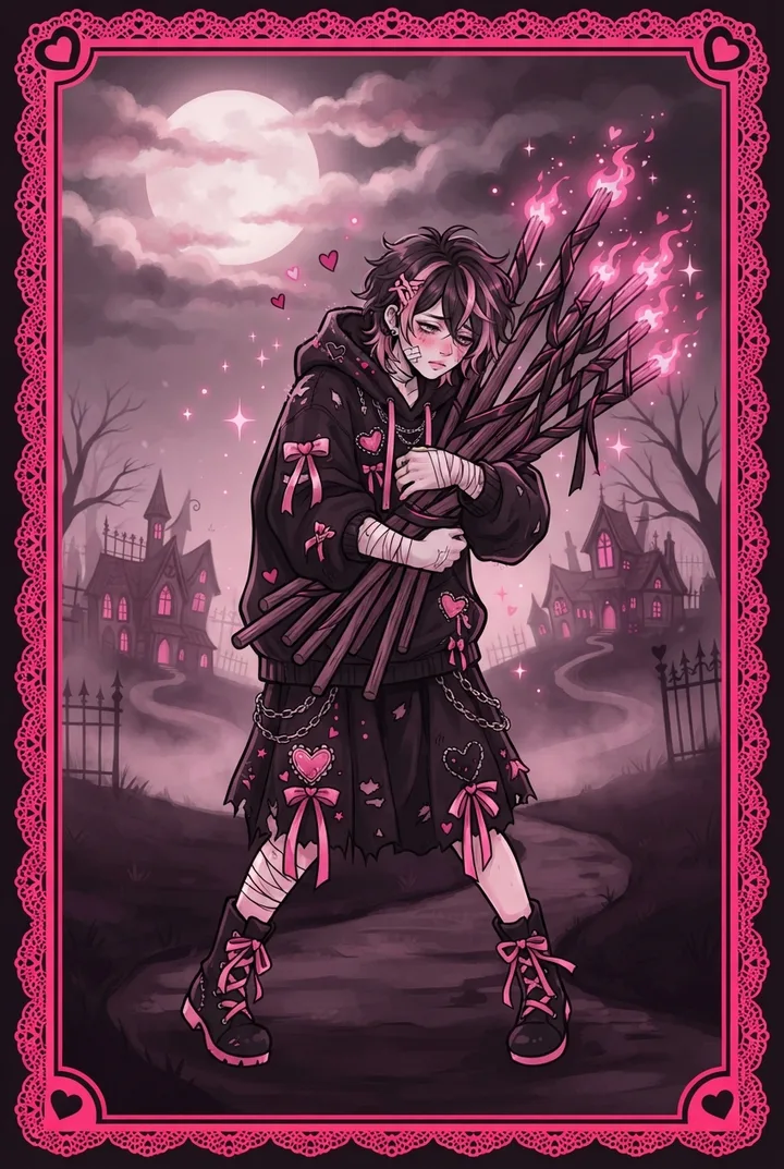 완드 10 Ten of Wands 타로 카드